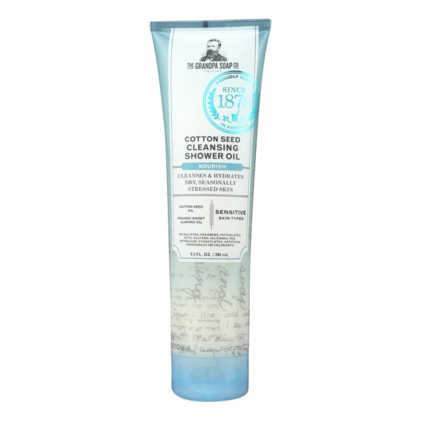 Grandpa Soap Co. Cotton Seed Cleansing Shower Oil 9.5 oz.