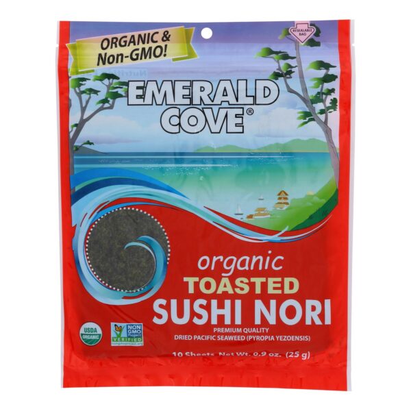 Emerald Cove Sea Vegetables Organic Pacific Toasted Sushi Nori 10 sheets