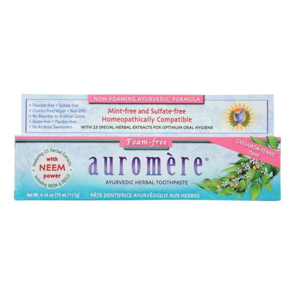 Auromere Non-Foaming Cardamom-Fennel Toothpaste 4.16 oz.