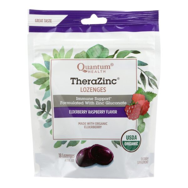 Quantum Thera Zinc Elderberry Raspberry Flavored Lozenges