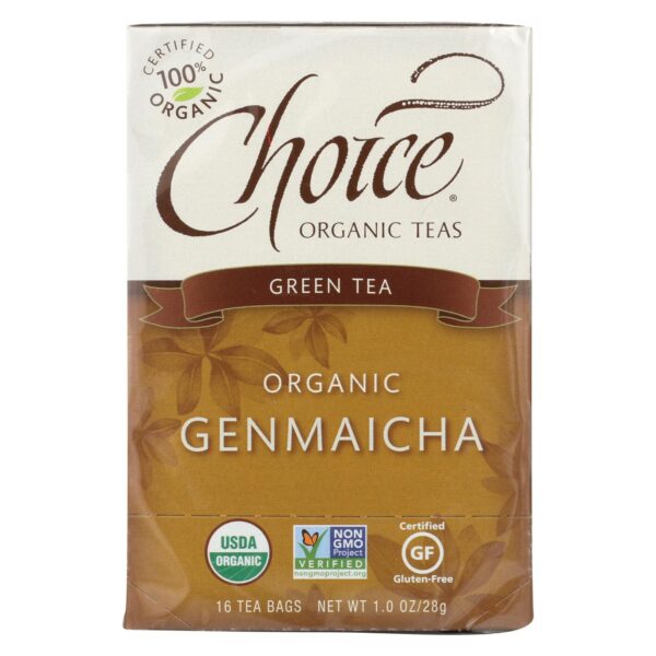 Choice Teas Genmaicha Organic Tea Bags 16 tea bags