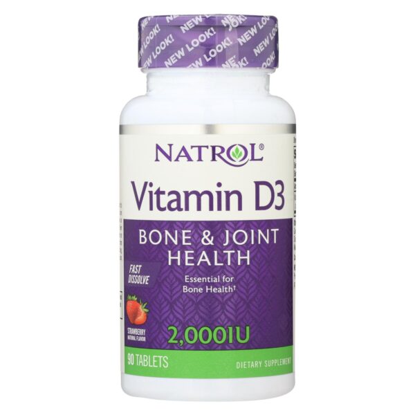 Natrol Vitamin D3 Strawberry Fast Dissolve Tablets 90 mini tablets