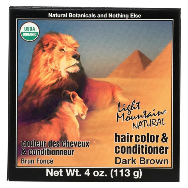 Light Mountain Dark Brown Henna Hair Color & Conditioner 4 oz.