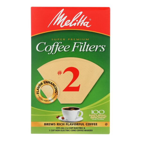 Melitta Natural Brown #2 Cone Coffee Filters #2 Cone