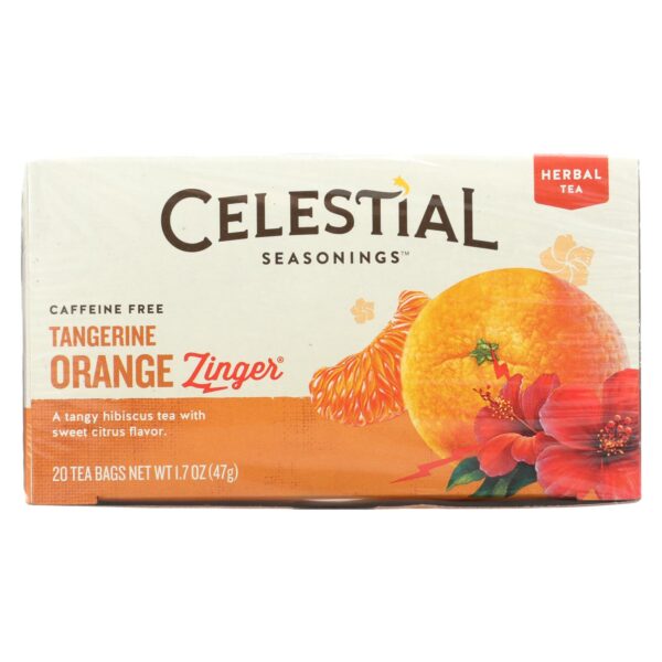 Celestial Seasonings Tangerine Orange Zinger Herbal Tea Caffeine Free 20 Tea Bags, 1.7 oz