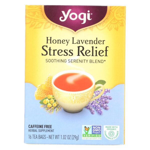 Yogi Tea Honey Lavender Stress Relief Herbal Tea 16 tea bags