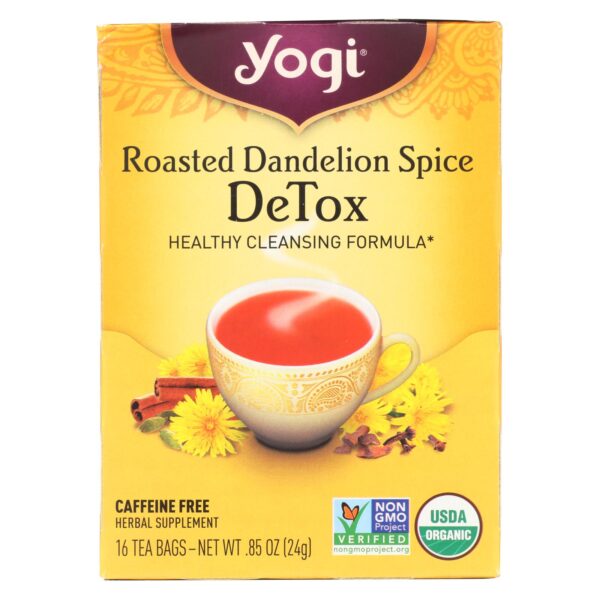 Yogi Tea Organic Roasted Dandelion Spice DeTox Herbal Tea 16 tea bags