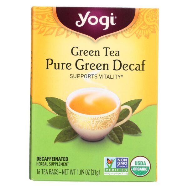 Yogi Tea Organic Pure Green Decaffeinated Tea 16 tea bags