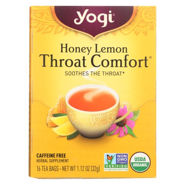 Yogi Tea Organic Honey Lemon Throat Comfort Tea 16 tea bags