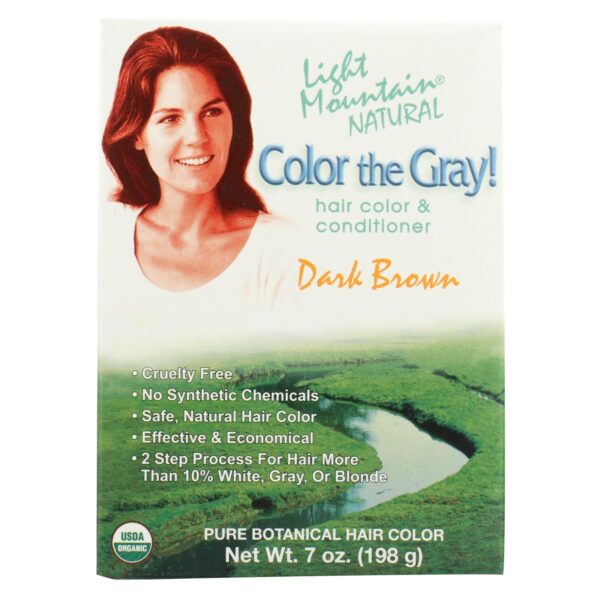 Light Mountain Dark Brown Hennagray Hair Color 7 oz.