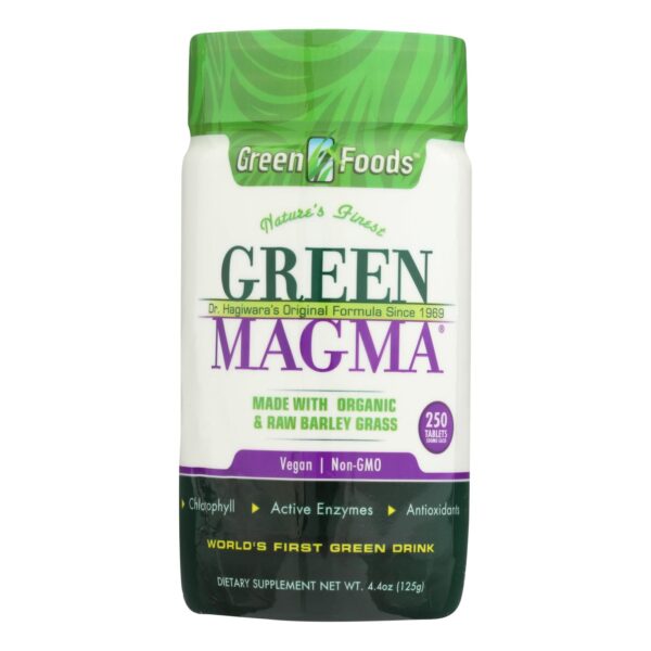 Green Foods Organic Raw Green Magma Barley Grass Juice 250 Tablets