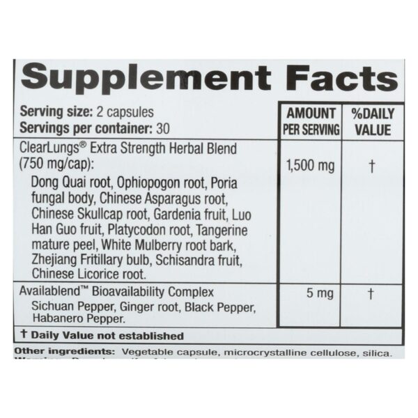 Ridgecrest Herbals ClearLungs Extra Strength 60 count - Image 2