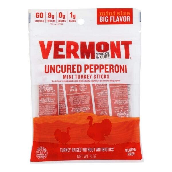 Vermont Smoke & Cure Uncured Pepperoni Turkey Mini Sticks 6 count