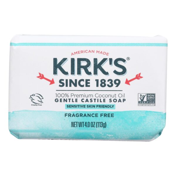 Kirk's Fragrance Free Coco Castile Bar Soap 4 oz.