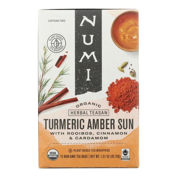 Numi Tea Fair Trade Amber Sun Turmeric Tea 12 tea bags