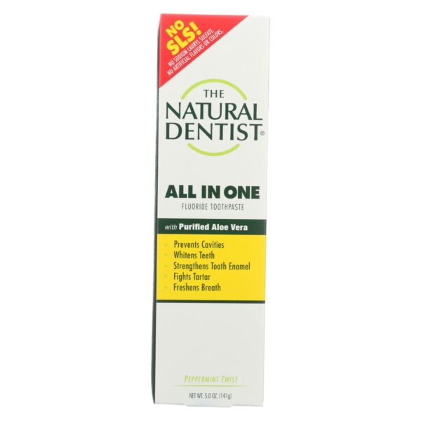 The Natural Dentist Peppermint Twist All In One Fluoride Toothpaste 5 oz.