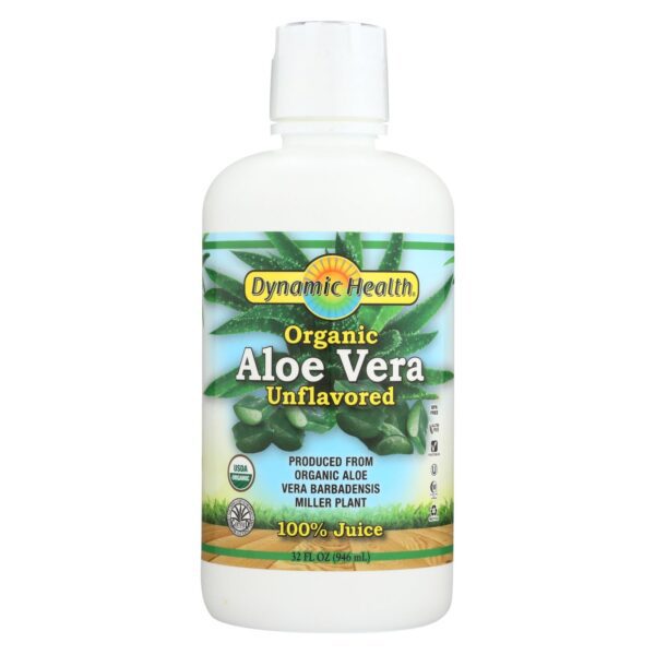 Dynamic Health Organic Unflavored Aloe Vera Juice (Plastic) 32 fl. oz.