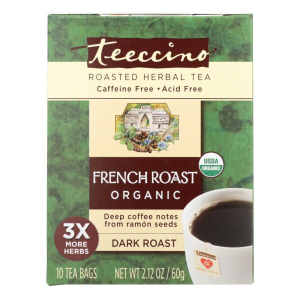 Teeccino French Roast Chicory Herbal Tea 10 tee-bags