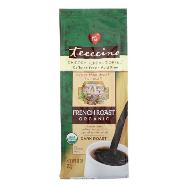 Teeccino Organic Herbal Coffee Alternative French Roast Caffeine Free, 11 oz