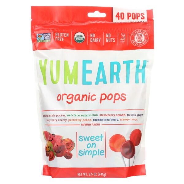 YumEarth Assorted Flavor Organic Lollipops 40 count