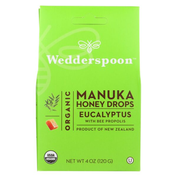 Wedderspoon Organic Manuka Honey Drops Eucalyptus, 4 oz