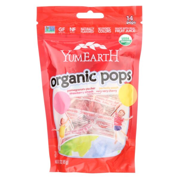 YumEarth Assorted Fruit Flavor Organic Lollipops 3 oz.