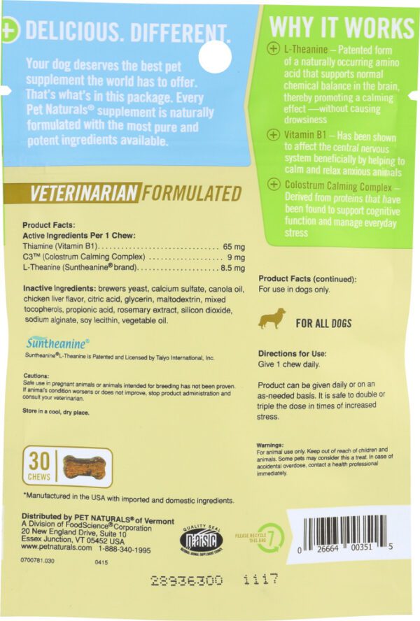 Pet Naturals Calming For Dogs 30 chews - Image 2