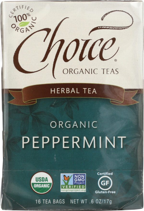 Choice Teas Peppermint Organic Tea Bags 16 tea bags