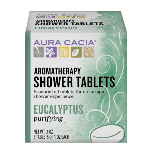 Aura Cacia Aromatherapy Shower Tablets Purifying Eucalyptus 3 tablets (1 oz each), 3 oz