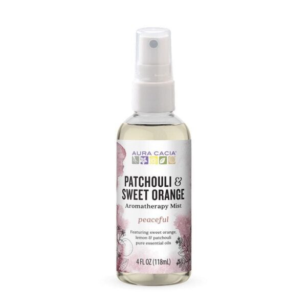 Aura Cacia Peaceful Patchouli & Sweet Orange Room & Body Mist, 4 oz