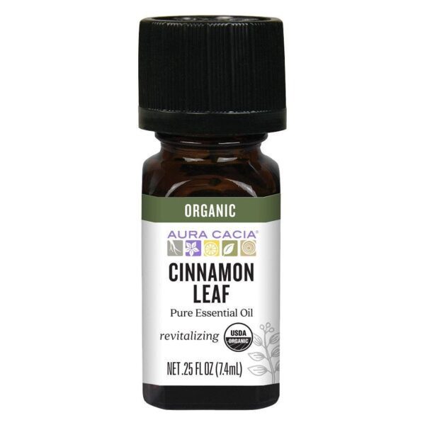 Aura Cacia Essential Oil Organic Cinnamon Leaf, 0.25 oz