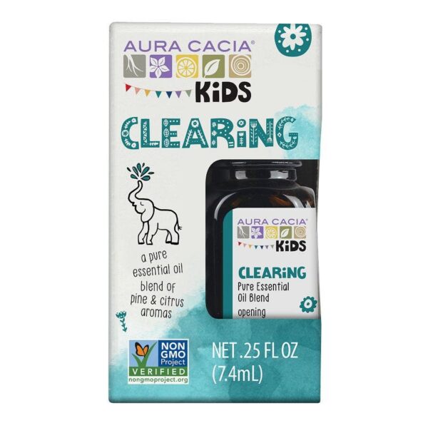 Aura Cacia Kids Essential Oil Clearing Blend 0.25 oz, Boxed