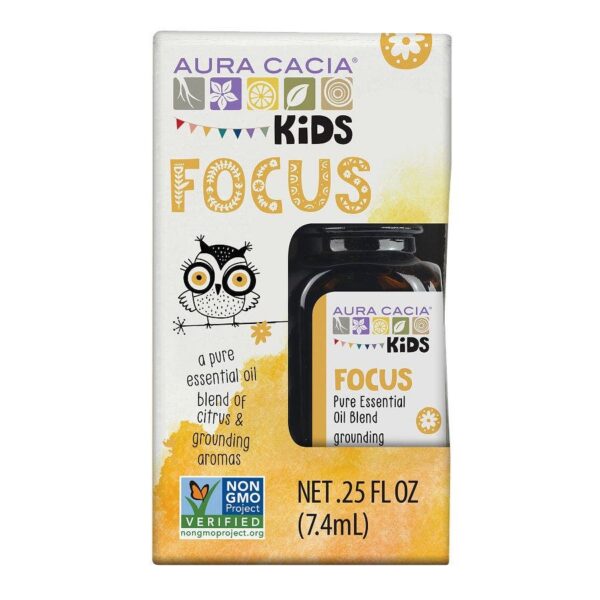 Aura Cacia Kids Essential Oil Focus Blend 0.25 oz, Boxed