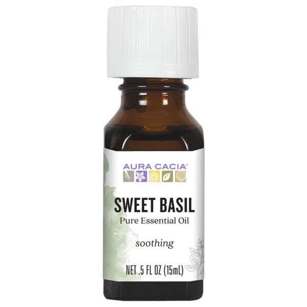 Aura Cacia Essential Oil Basil, 0.5 oz