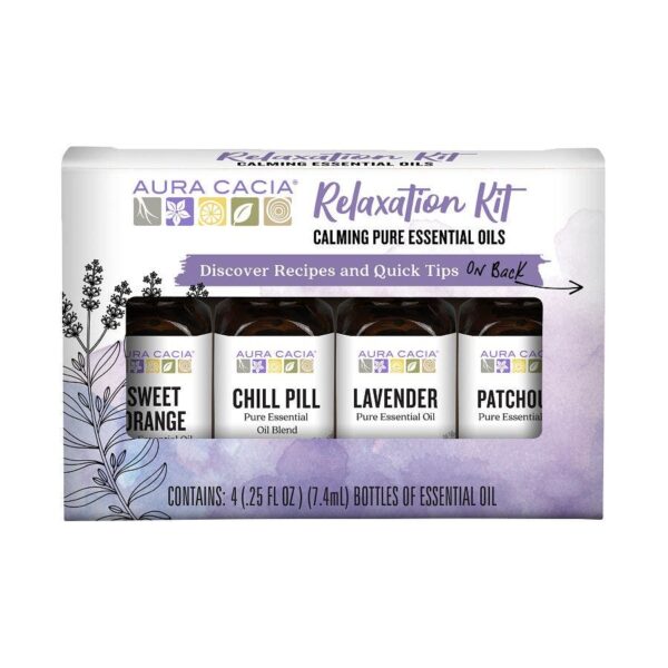 Aura Cacia Essensial Oil Relaxation Kit Pack of 4, 0.25 oz