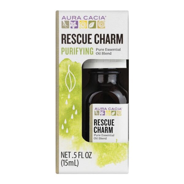 Aura Cacia Essential Oil Rescue Charm Blend, Boxed 0.5 fl.oz.