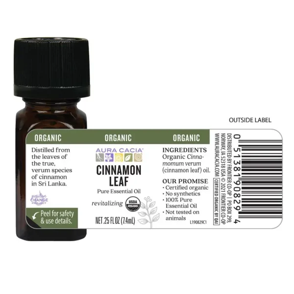 Aura Cacia Essential Oil Organic Cinnamon Leaf, 0.25 oz - Image 5