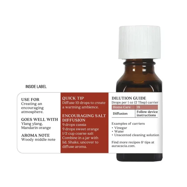 Aura Cacia Essential Oil Cassia Bark 0.5 fl.oz. - Image 6