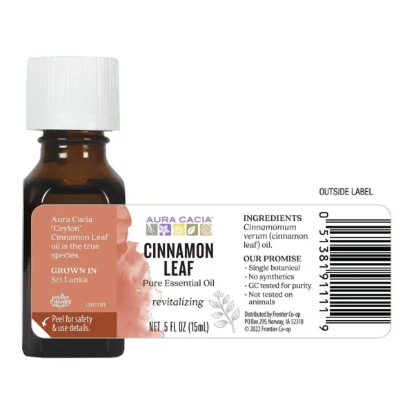 Aura Cacia Essential Oil Cinnamon Leaf, 0.5 oz - Image 6