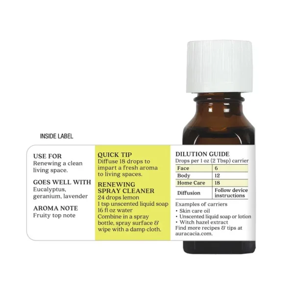 Aura Cacia Essential Oil Lemon, 0.5 oz - Image 6