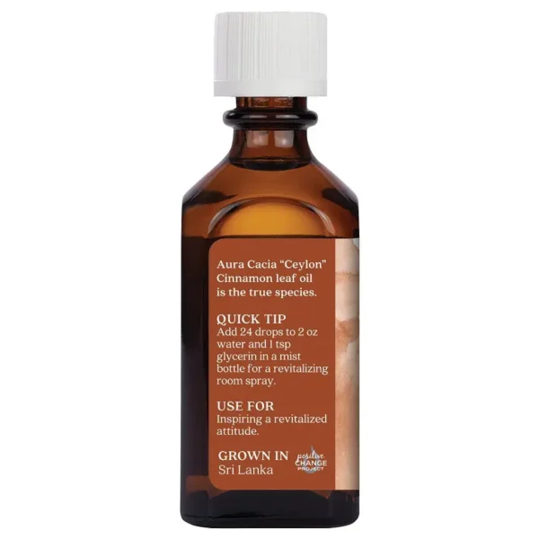 Aura Cacia Essential Oil Cinnamon Leaf 2 fl.oz. - Image 3