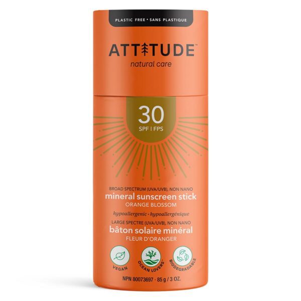 Attitude Sunscreen Stick SPF30 Orange Blossom 3 oz