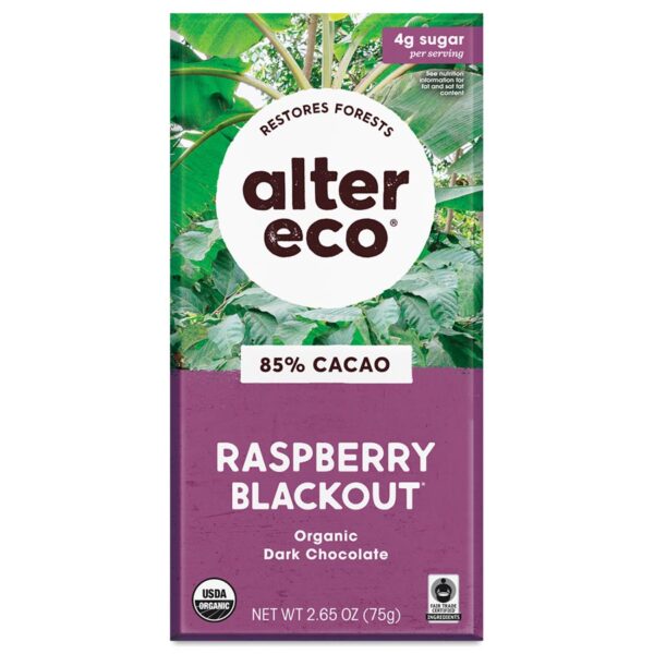 Alter Eco Organic Raspberry Blackout Bar 2.65 oz