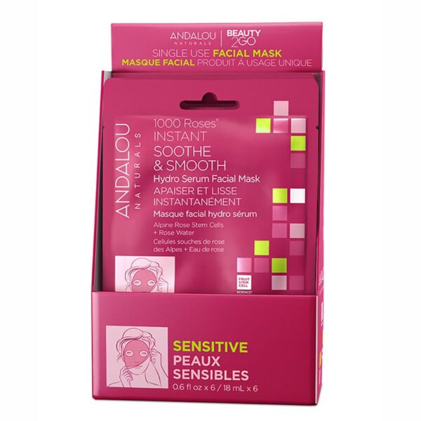 Andalou 1000 Roses Inst Soothes & Smoothes Sheet Mask 0.6 fl oz