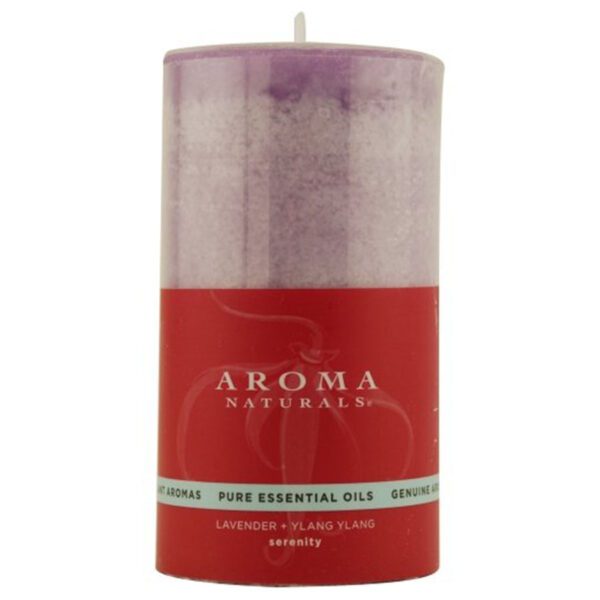 Aroma Naturals Naturally Blended Candles Serenity (Purple) 2 3/4" x 5" Pillars 70 hours burn time