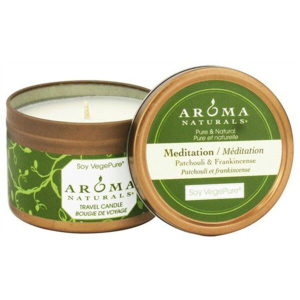 Aroma Naturals Soy VegePure Candles Meditation (White) To Go Tins 2 1/2" x 1 3/4" 15 hours burn time