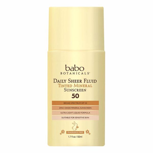 Babo Botanics SPF 50 Daily Sheer Fluid Mineral Tinted Sunscreen 1.7 oz.