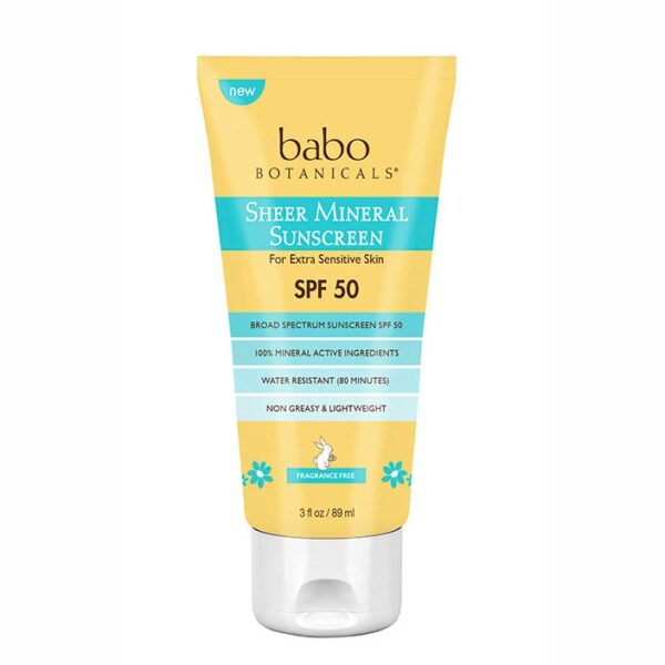 Babo Botanics SPF 50 Sheer Mineral Sunscreen Lotion 3 oz.