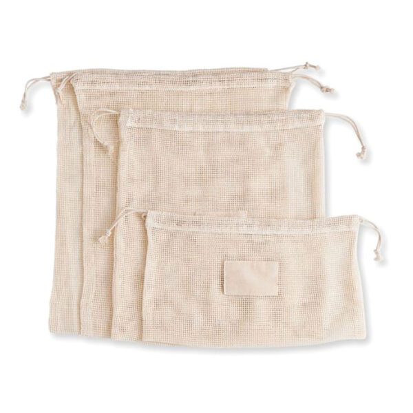 Beyond Gourmet 4-Piece Unbleached Organic Cotton Produce Bag Set