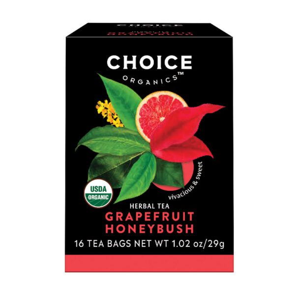 Choice Tea Grapefruit Honeybush Organic Tea Bags 16 Tea Bags